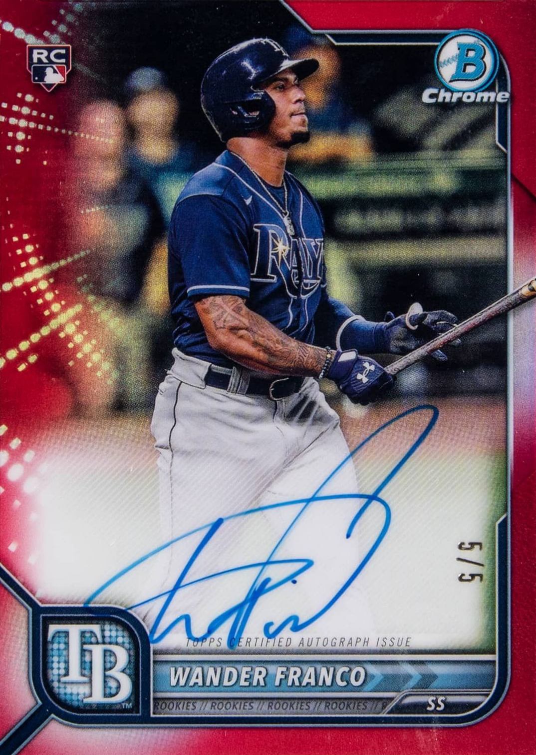 2022 Bowman Chrome Rookie Autographs Wander Franco #CRAWF Baseball Card