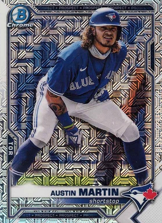 2021 Bowman Chrome Mega Box Austin Martin #245 Baseball Card