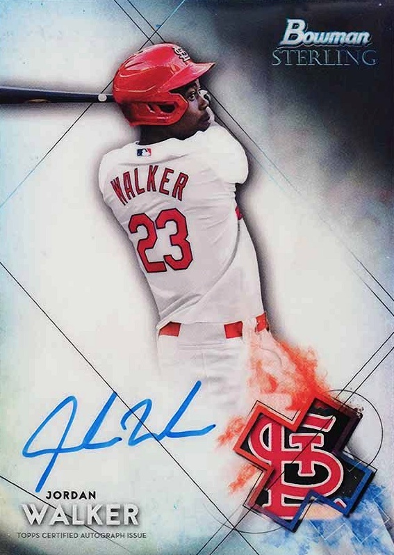 2021 Bowman Sterling Prospect Autographs Jordan Walker #BSPAJW Baseball Card