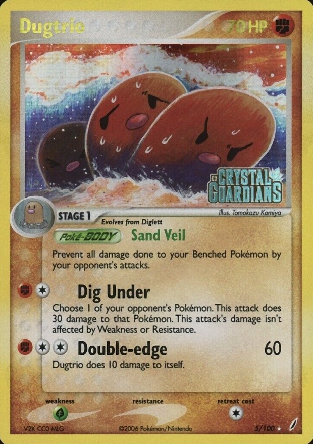 2006 Pokemon EX Crystal Guardians Dugtrio-Reverse Foil #5 TCG Card