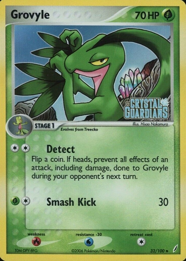 2006 Pokemon EX Crystal Guardians Grovyle-Reverse Foil #32 TCG Card