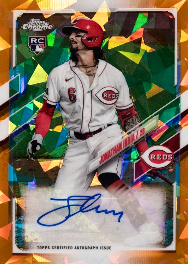 2021 Topps Chrome Update Sapphire Edition Rookie Autographs Jonathan India #JI Baseball Card