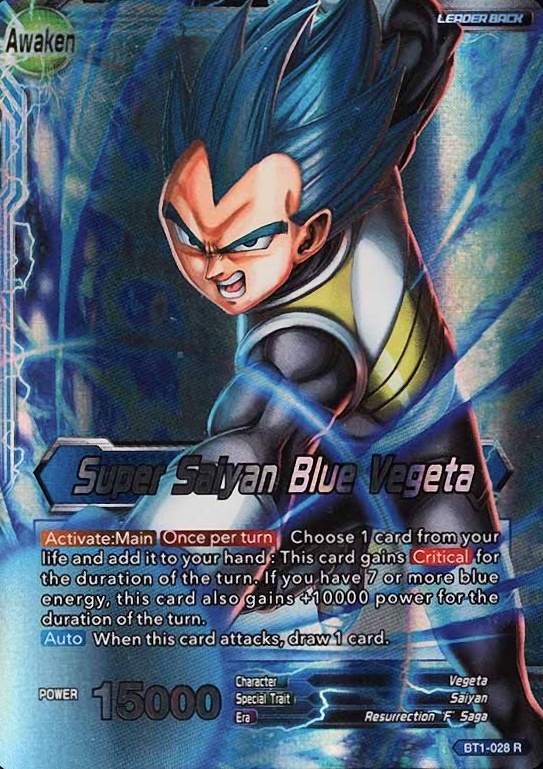 2017 Dragon Ball Super Series 1 Galactic Battle Super Saiyan Blue Vegeta/Vegeta #BT1-028 TCG Card