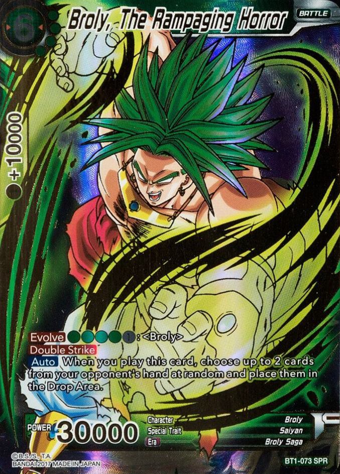 2017 Dragon Ball Super Series 1 Galactic Battle Broly, the Rampaging Horror #BT1-073 TCG Card