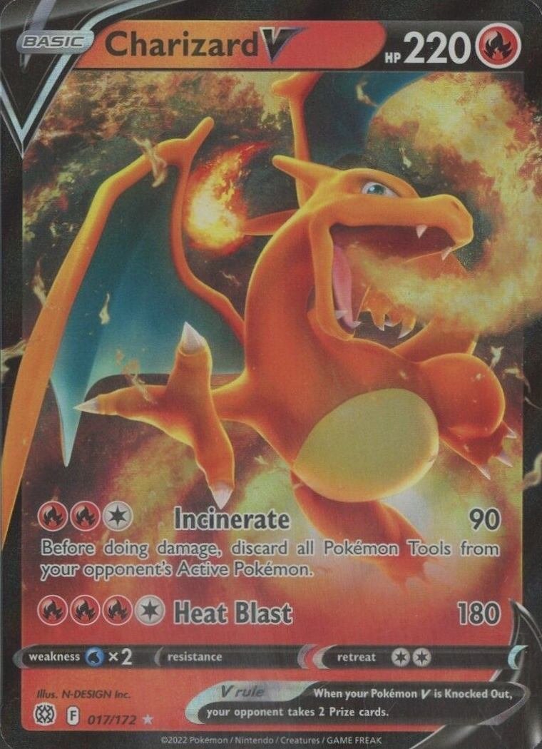 2022 Pokemon Sword & Shield Brilliant Stars Charizard V #017 TCG Card