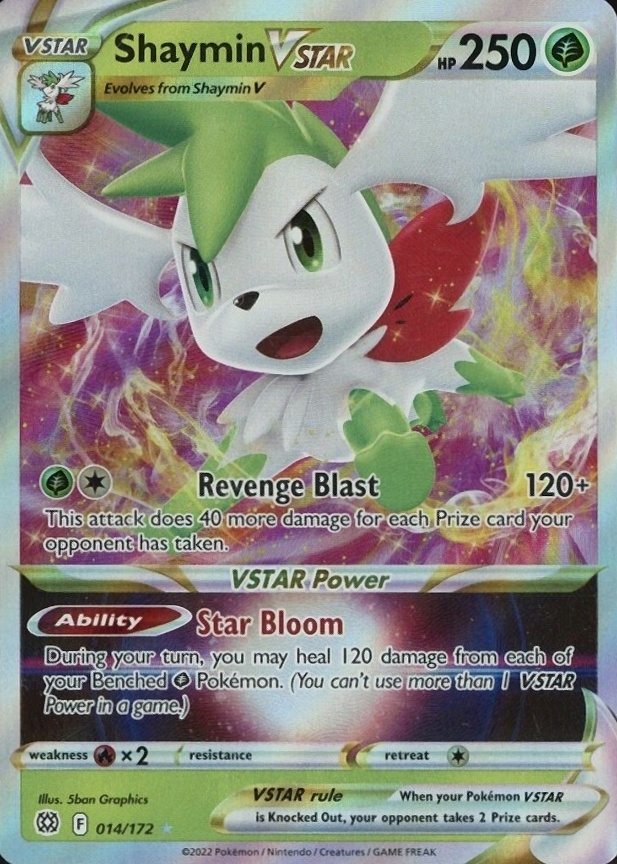 2022 Pokemon Sword & Shield Brilliant Stars Shaymin Vstar #014 TCG Card