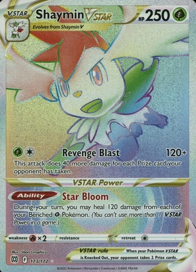 2022 Pokemon Sword & Shield Brilliant Stars Full Art/Shaymin Vstar #173 TCG Card