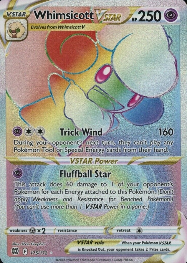 2022 Pokemon Sword & Shield Brilliant Stars Full Art/Whimsicott Vstar #175 TCG Card