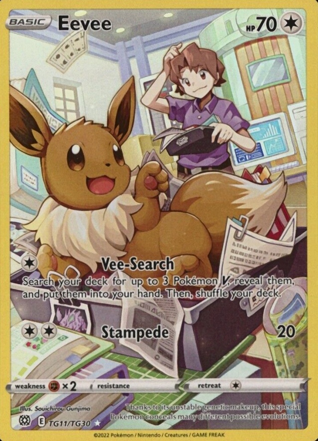 2022 Pokemon Sword & Shield Brilliant Stars Full Art/Eevee #TG11 TCG Card