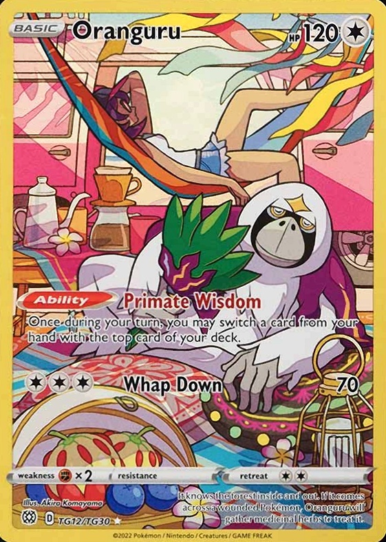 2022 Pokemon Sword & Shield Brilliant Stars Full Art/Oranguru #TG12 TCG Card