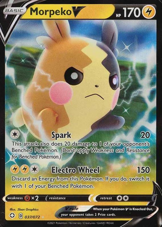 2021 Pokemon Sword & Shield Shining Fates Morpeko V #037 TCG Card