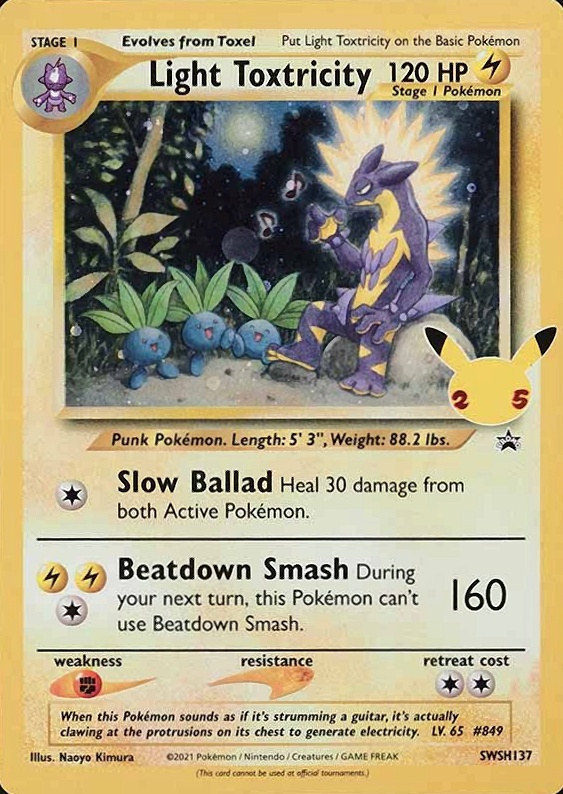 2021 Pokemon Sword & Shield Black Star Promo Light Toxtricity-Holo #137 TCG Card