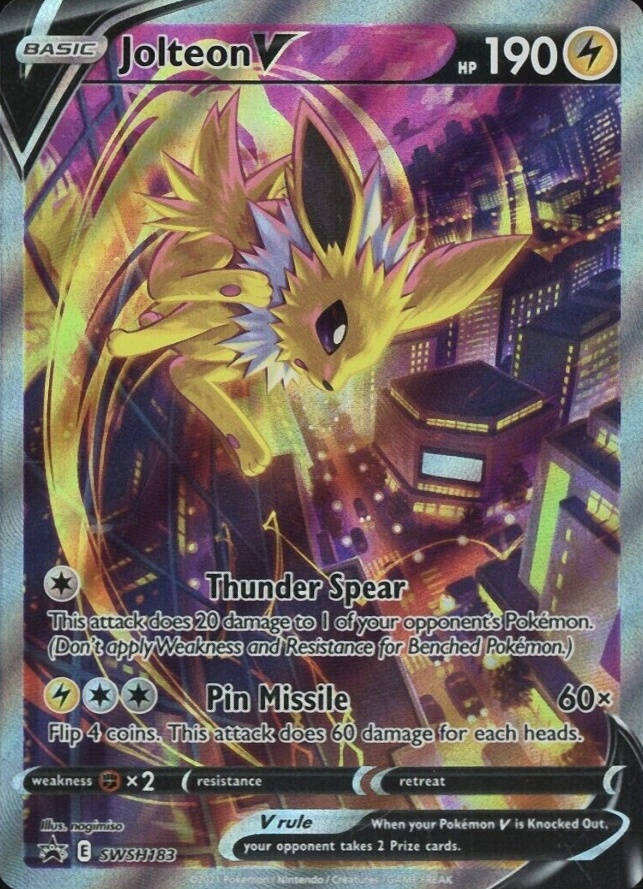 2021 Pokemon Sword & Shield Black Star Promo Full Art/Jolteon V #183 TCG Card