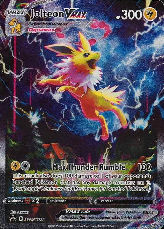 2021 Pokemon Sword & Shield Black Star Promo Full Art/Jolteon Vmax #184 TCG Card