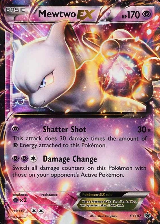 2016 Pokemon XY Black Star Promo Mewtwo EX #XY107 TCG Card