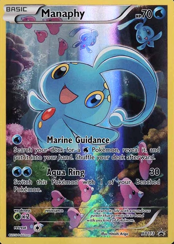 2016 Pokemon XY Black Star Promo Full Art/Manaphy-Holo #XY113 TCG Card