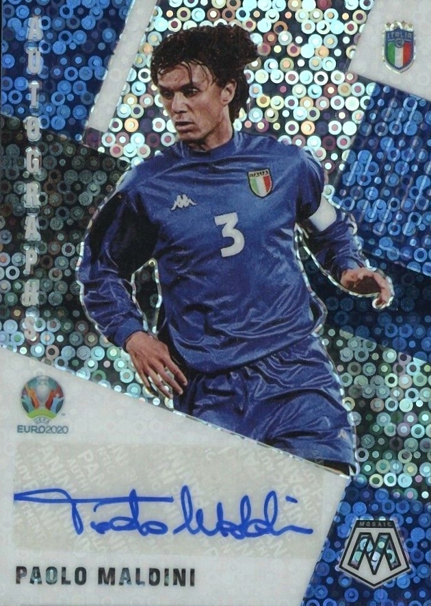 2020 Panini Mosaic UEFA Euro 2020 Autographs Mosaic Paolo Maldini #PM Soccer Card