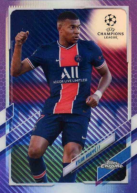 2020 Topps Chrome UEFA Champions League Kylian Mbappe #95 Soccer Card