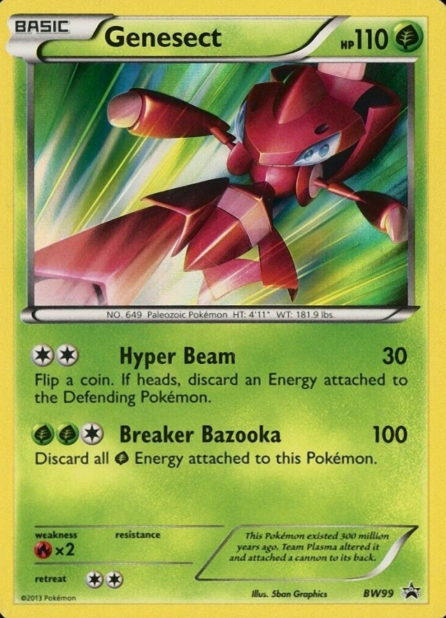 2013 Pokemon Black & White Promo Genesect-Holo #BW99 TCG Card