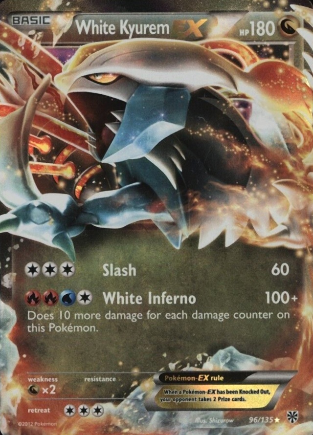 2013 Pokemon Black & White Plasma Storm White Kyurem EX #96 TCG Card