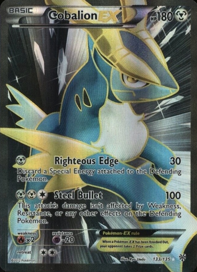 2013 Pokemon Black & White Plasma Storm Full Art/Cobalion EX #133 TCG Card