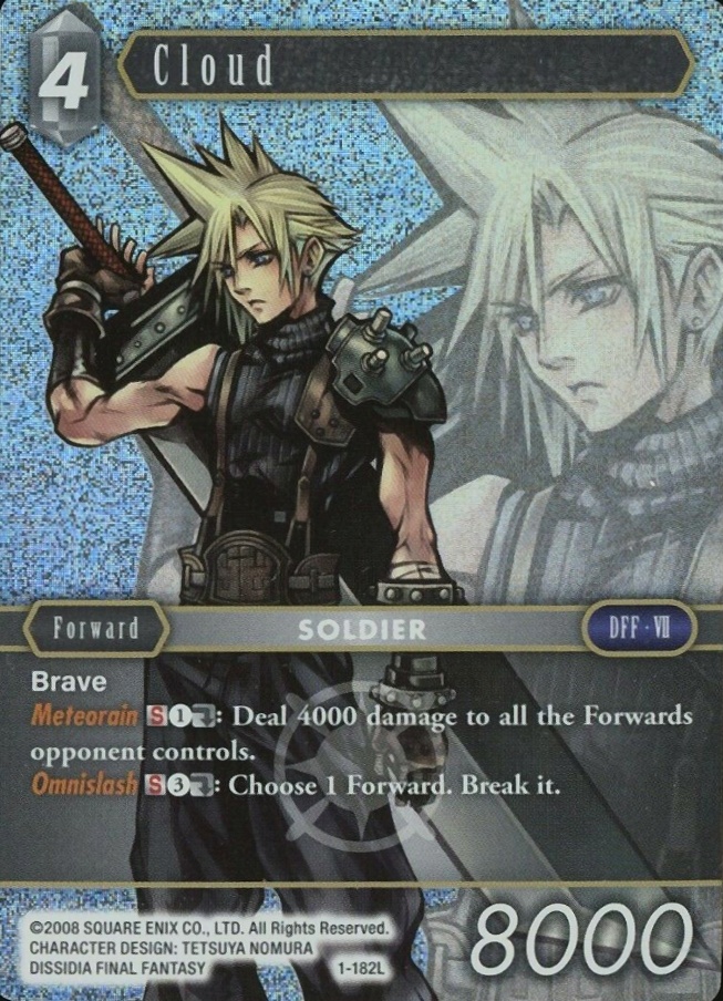 2016 Final Fantasy Opus I Cloud #182L TCG Card