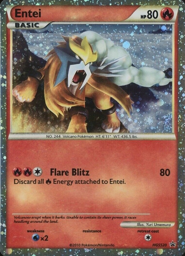 2010 Pokemon Heartgold & Soulsilver Promo Entei-Holo #HGSS20 TCG Card