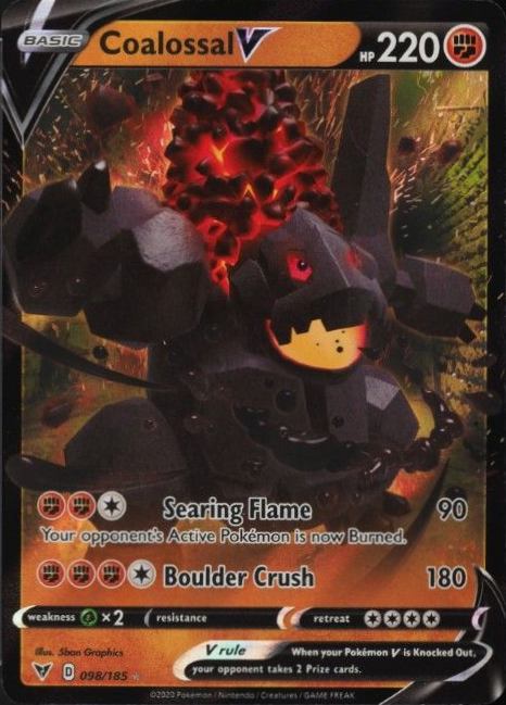 2020 Pokemon Sword & Shield Vivid Voltage Coalossal V #098 TCG Card