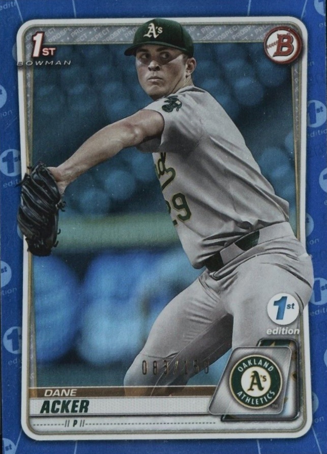 2020 Bowman Draft 1st Edition Dane Acker #BD8 Baseball Card