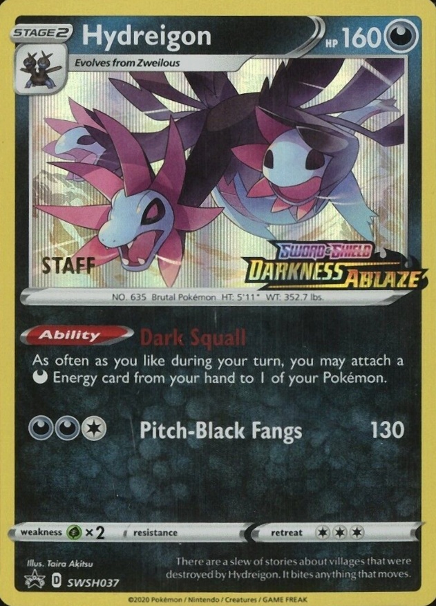 2020 Pokemon Sword & Shield Black Star Promo Hydreigon-Holo #037 TCG Card