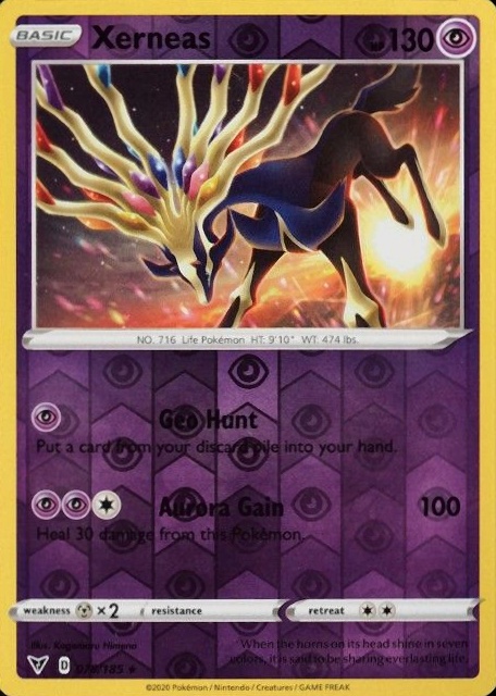 2020 Pokemon Sword & Shield Vivid Voltage Xerneas-Reverse Foil #078 TCG Card