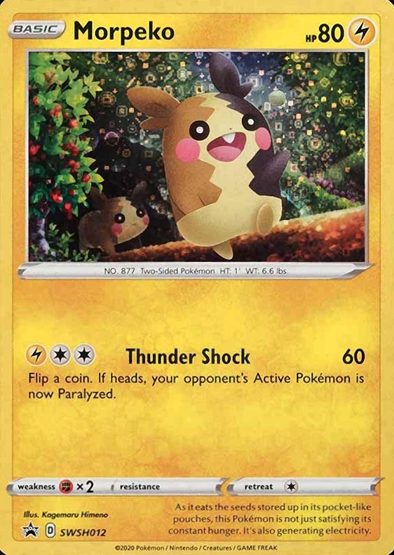 2020 Pokemon Sword & Shield Black Star Promo Morpeko-Holo #012 TCG Card