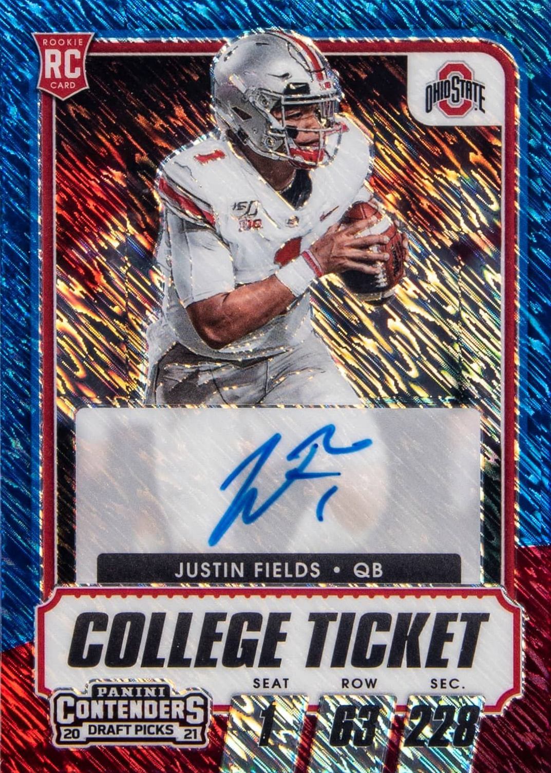 2021 Panini Contenders Draft Picks Justin Fields #104 Football Card