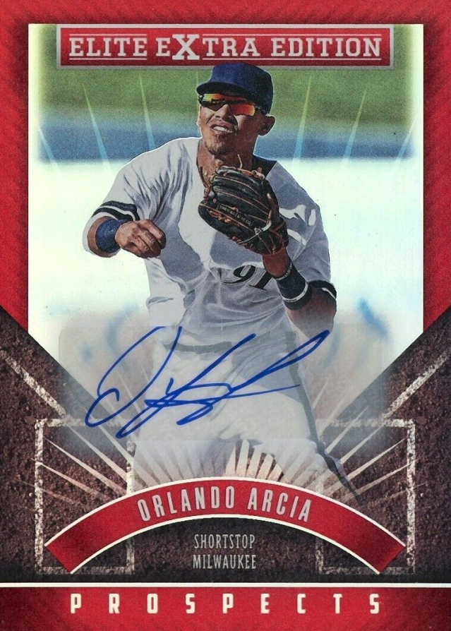 2015 Panini Elite Extra Edition Orlando Arcia #139 Baseball Card