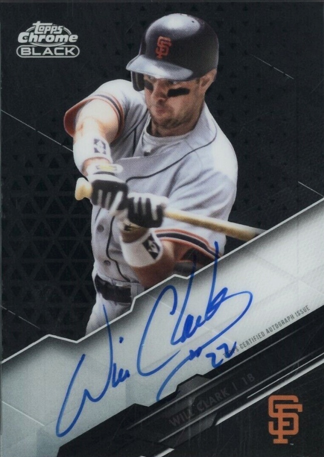 2020 Topps Chrome Black Autographs Will Clark #CLK Baseball Card
