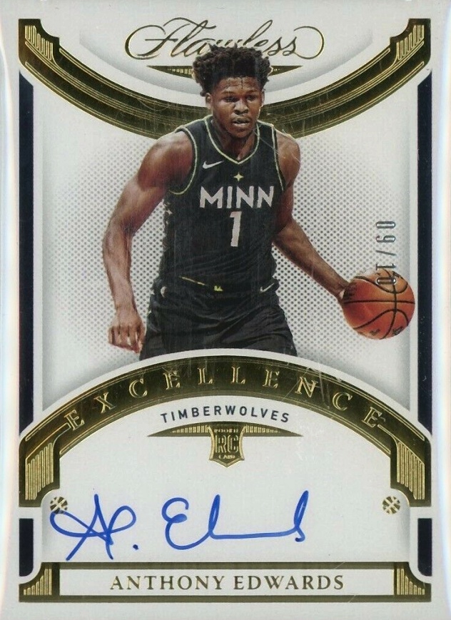 2020 Panini Flawless Excellence Signatures Anthony Edwards #EXSANT Basketball Card