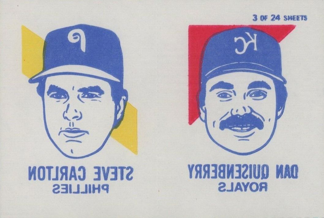 1986 Topps Tattoos Perforated Carlton/Quisenberry # Baseball Card