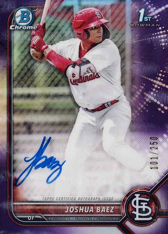 2022 Bowman Chrome Prospect Autographs Joshua Baez #CPAJB Baseball Card