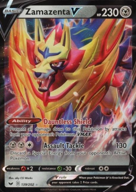 2020 Pokemon Sword & Shield Zamazenta V #139 TCG Card