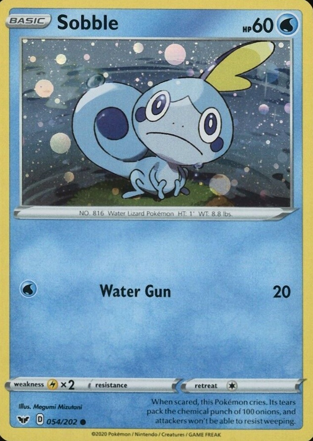 2020 Pokemon Sword & Shield Sobble-Holo #054 TCG Card