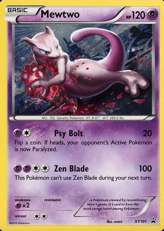 2015 Pokemon XY Black Star Promos Mewtwo-Holo #XY101 TCG Card