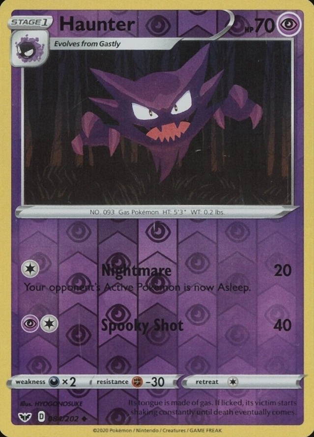 2020 Pokemon Sword & Shield Haunter-Reverse Foil #084 TCG Card