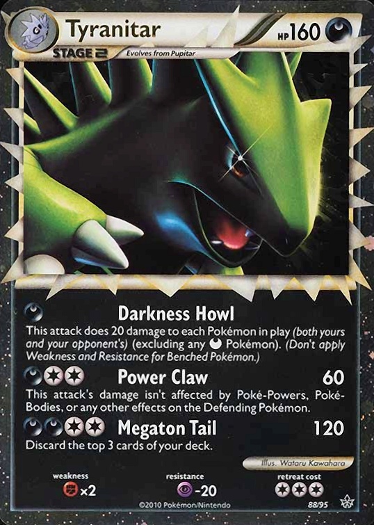 2010 Pokemon Heartgold & Soulsilver Unleashed Tyranitar-Holo #88 TCG Card