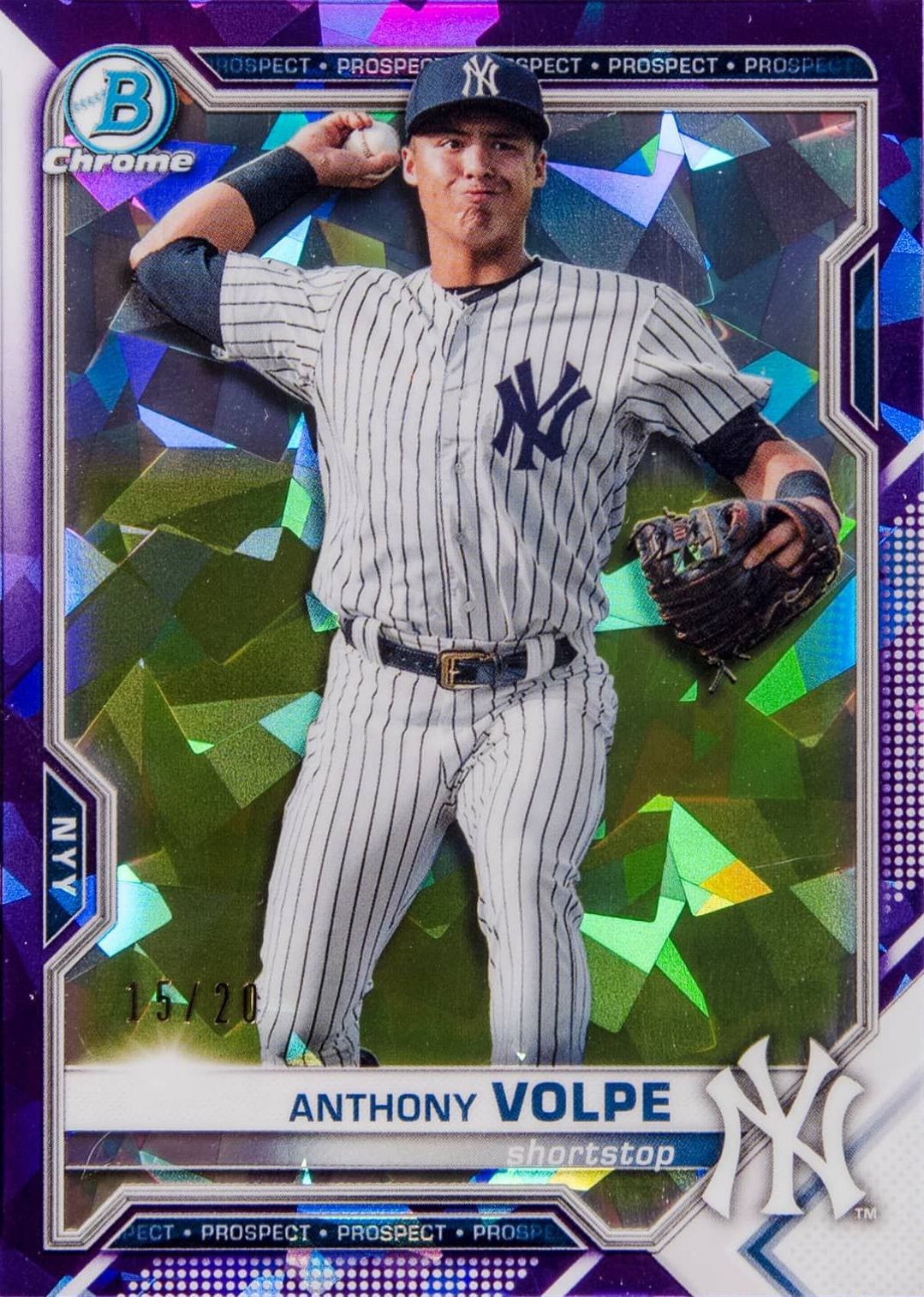 2021 Bowman Sapphire Edition Chrome Prospects Anthony Volpe #BCP85 Baseball Card