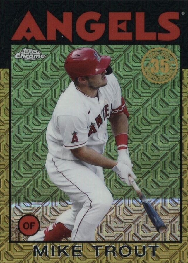 2021 Topps Silver Pack 1986 Chrome Promo Mike Trout #1 Baseball Card