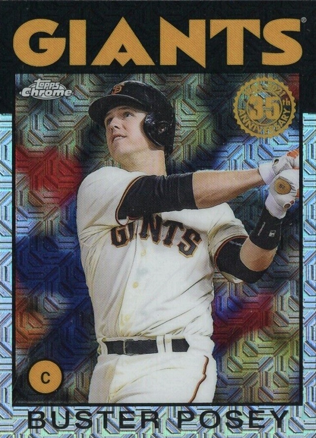 2021 Topps Silver Pack 1986 Chrome Promo Buster Posey #58 Baseball Card