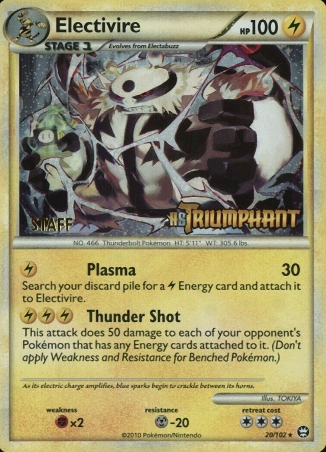 2010 Pokemon Heartgold & Soulsilver Triumphant Electivire-Holo #20 TCG Card