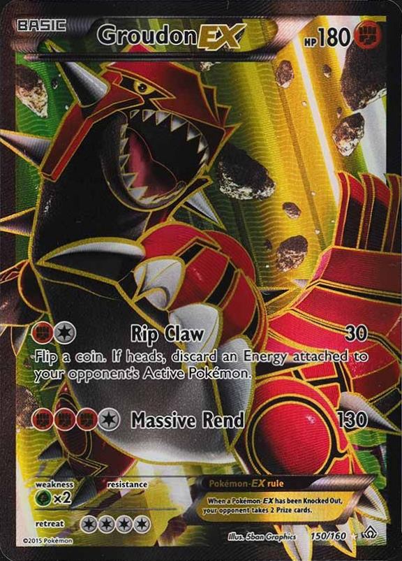 2015 Pokemon XY Primal Clash Full Art/Groudon EX #150 TCG Card