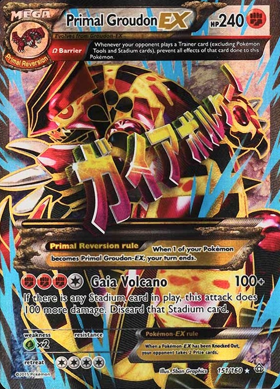 2015 Pokemon XY Primal Clash Full Art/Primal Groudon EX #151 TCG Card