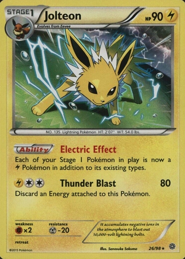 2015 Pokemon XY Ancient Origins Jolteon-Holo #26 TCG Card